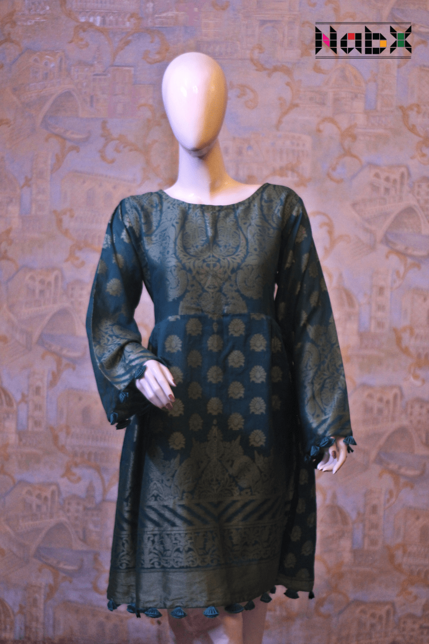 Peacock Green Frock-Nabx033